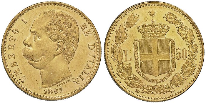 50 lire 1884 umberto I