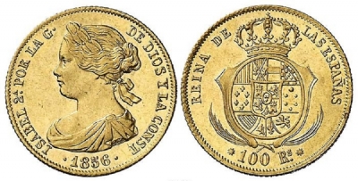 100 Reales d&#039;Oro Spagna - Isabella II