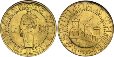 10 Lire d&#039;Oro di San Marino