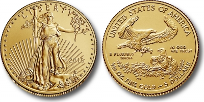 5 Dollari Americani 1/10 Oncia d&#039;Oro