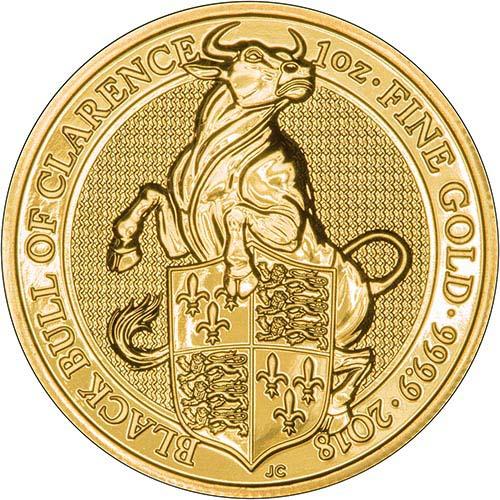 2018 gold 1 ounce black bull of clarence coin single united kingdom the royal mint 21764