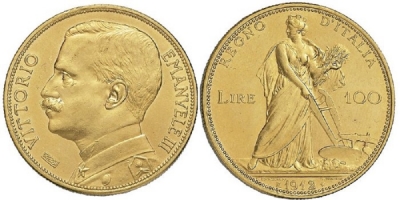 100 LIRE D&#039;ORO Gr. 32,25