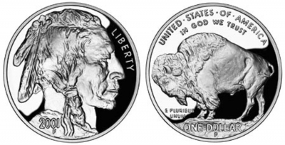 1 Dollaro d&#039;Argento- BUFFALO INDIANO