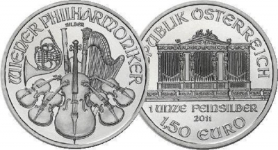 1,50 Euro d&#039;Argento Austriaci - Vienna Filarmonica