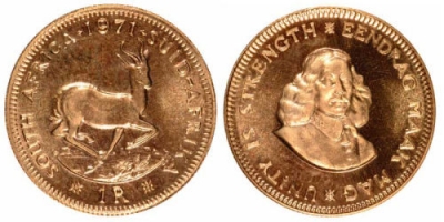 1 Rand d&#039;oro Sudafricano