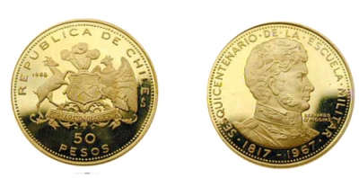 50 Pesos d&#039;Oro Cileni