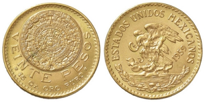 20 Pesos d&#039;oro Messicani