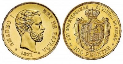 100 Pesetas d&#039;Oro Spagna - Amedeo I