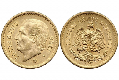 5 Pesos d&#039;Oro Messicani