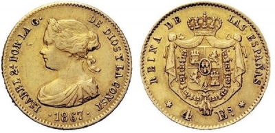 4 SCUDI D&#039;ORO - Isabella II