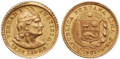 Un Quinto di Libra in Oro Peruviana