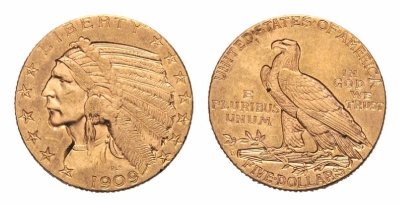 5 Dollari d&#039;Oro Americani - INDIANO