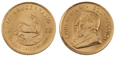 Mezzo Krugerrand d&#039;Oro Sudafricano