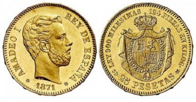 25 Pesetas d&#039;Oro Spagna - Alfonso I